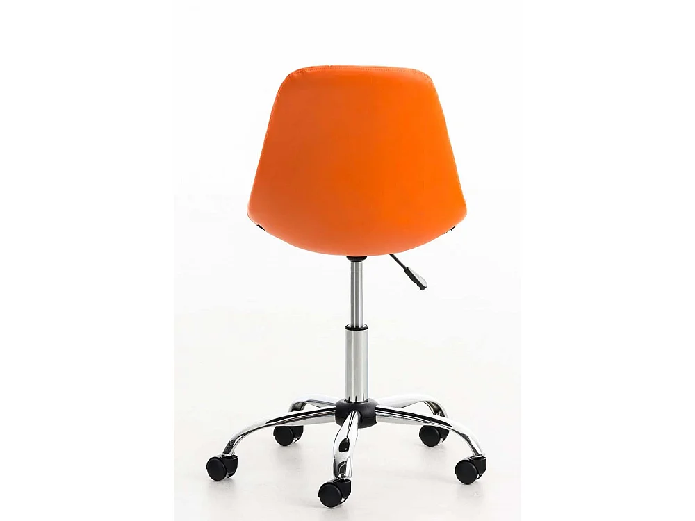 Chaise de bureau - Similicuir & Métal chromé - Orange - Emil
