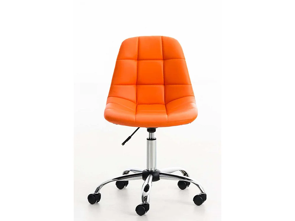 Chaise de bureau - Similicuir & Métal chromé - Orange - Emil