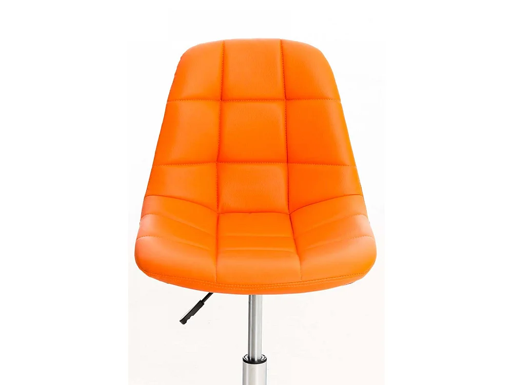 Chaise de bureau - Similicuir & Métal chromé - Orange - Emil