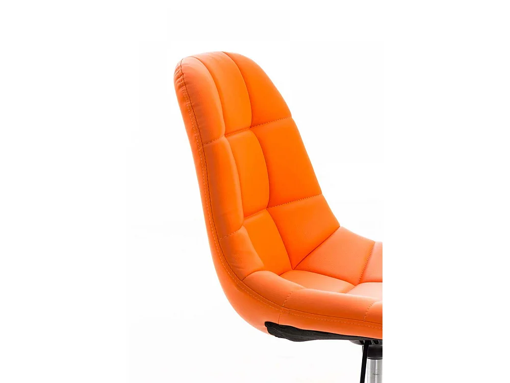 Chaise de bureau - Similicuir & Métal chromé - Orange - Emil