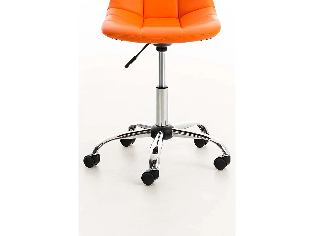 Chaise de bureau - Similicuir & Métal chromé - Orange - Emil
