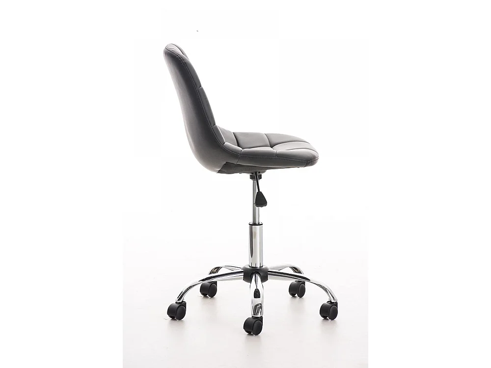 Chaise de bureau - Similicuir & Métal chromé - Noir - Emil