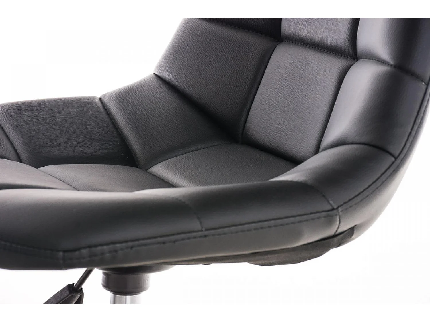 Chaise de bureau - Similicuir & Métal chromé - Noir - Emil