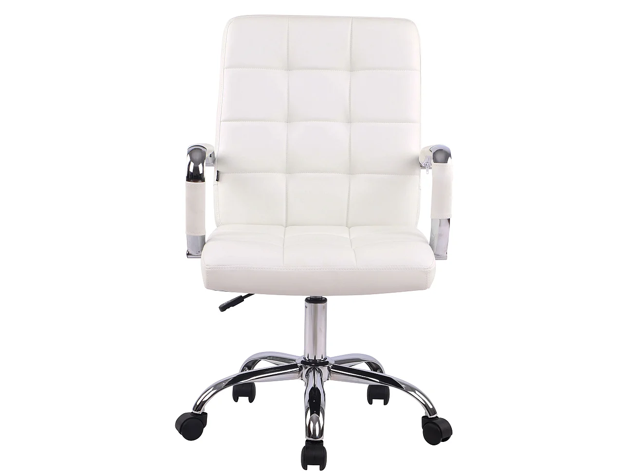 Chaise de bureau - Similicuir & Noir - Blanc - Deli PRO