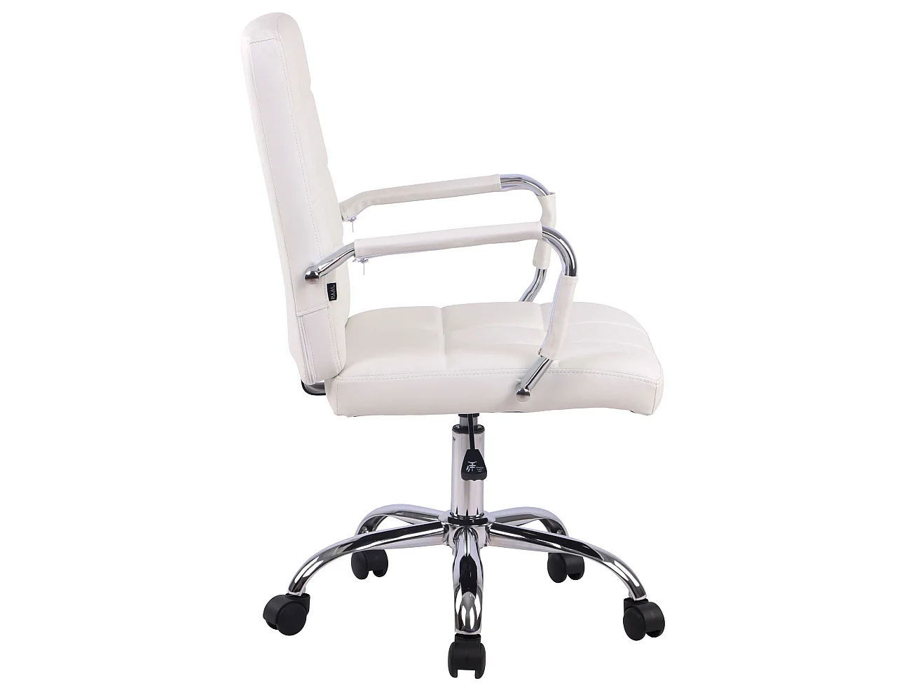 Chaise de bureau - Similicuir & Noir - Blanc - Deli PRO