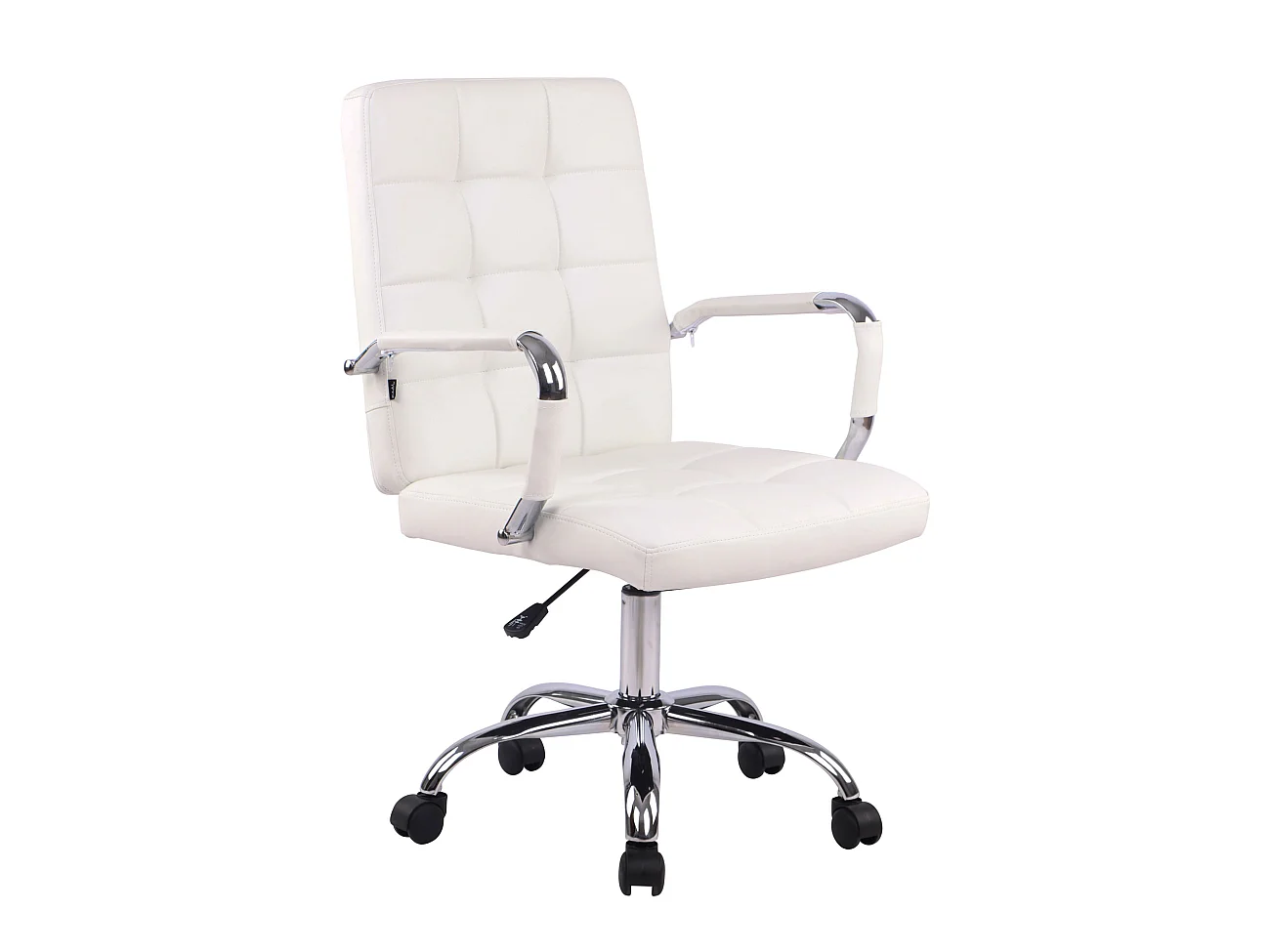 Chaise de bureau - Similicuir & Noir - Blanc - Deli PRO