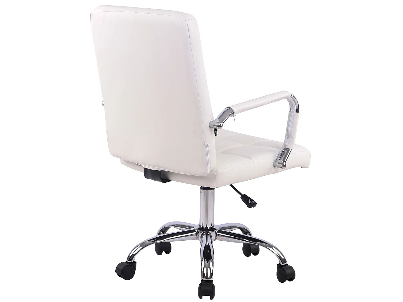Chaise de bureau - Similicuir & Noir - Blanc - Deli PRO