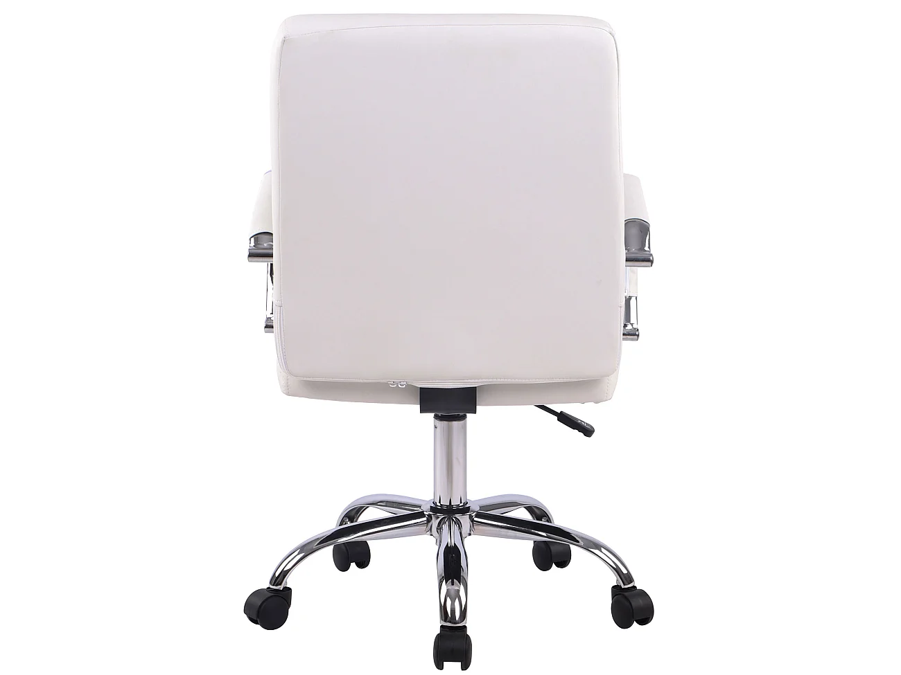 Chaise de bureau - Similicuir & Noir - Blanc - Deli PRO