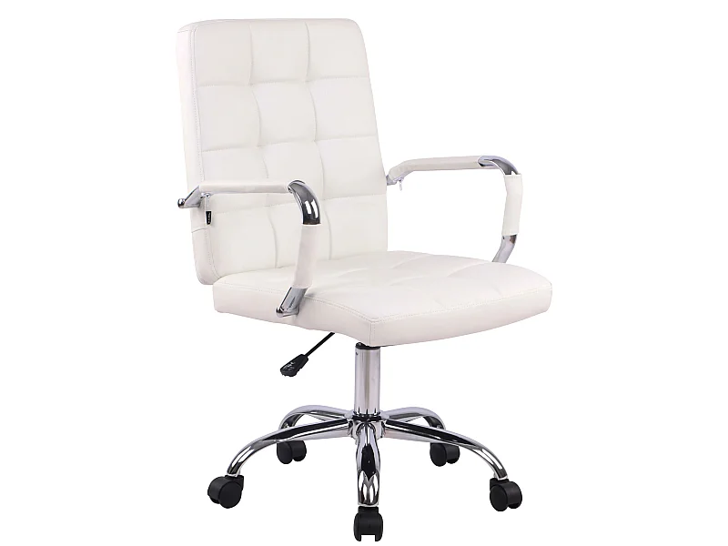 Bureaustoel - Kunstleer & zwart - wit - Deli PRO