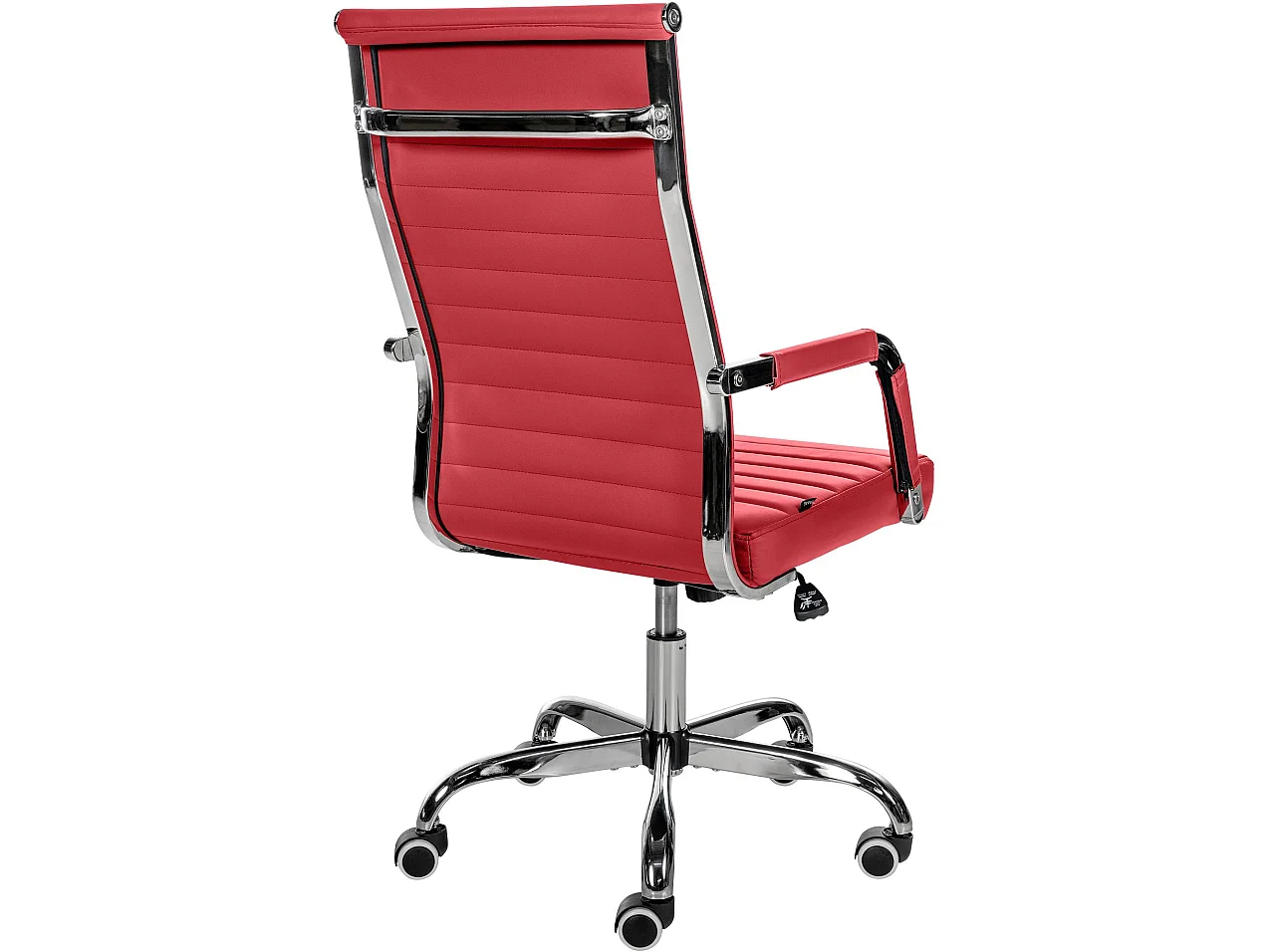 Chaise de bureau - Similicuir & Métal chromé - Rouge - Amadora