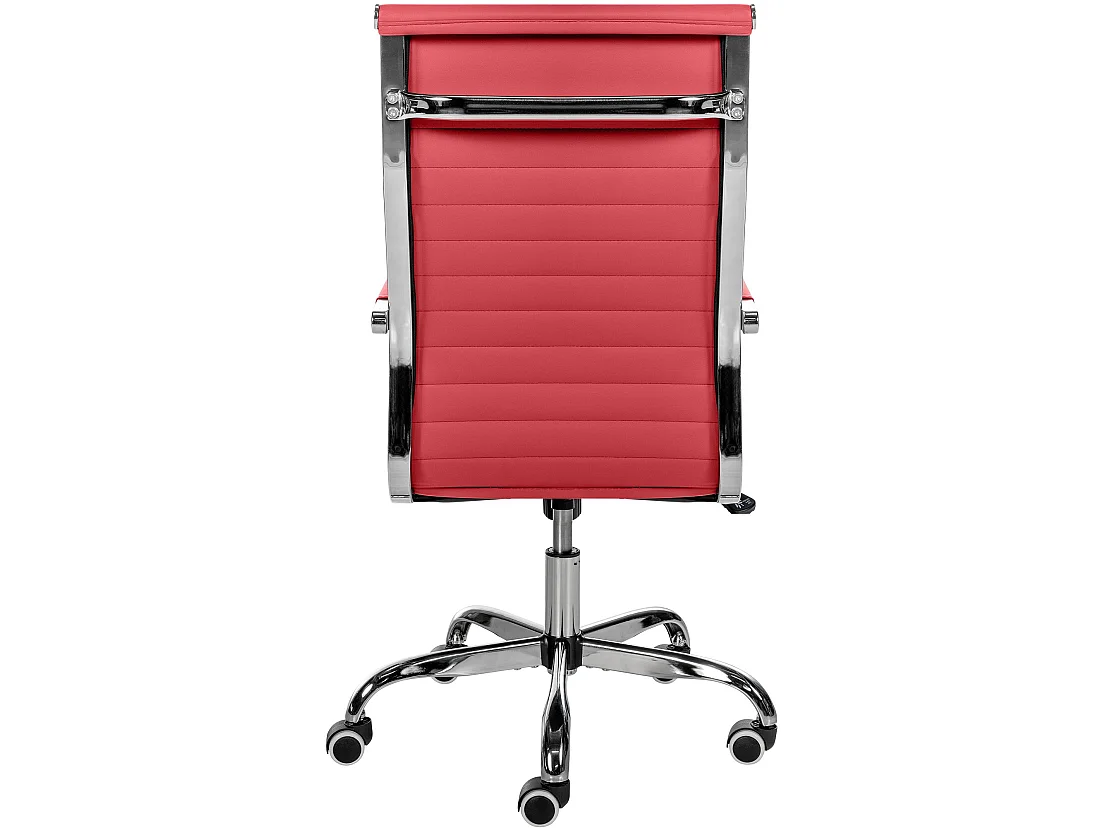 Chaise de bureau - Similicuir & Métal chromé - Rouge - Amadora