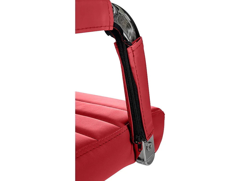 Chaise de bureau - Similicuir & Métal chromé - Rouge - Amadora