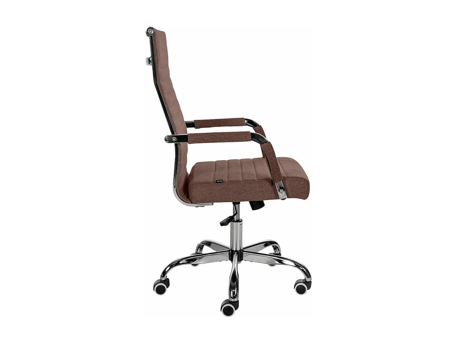 Chaise de bureau - Tissu & Métal chromé - Marron - Amadora