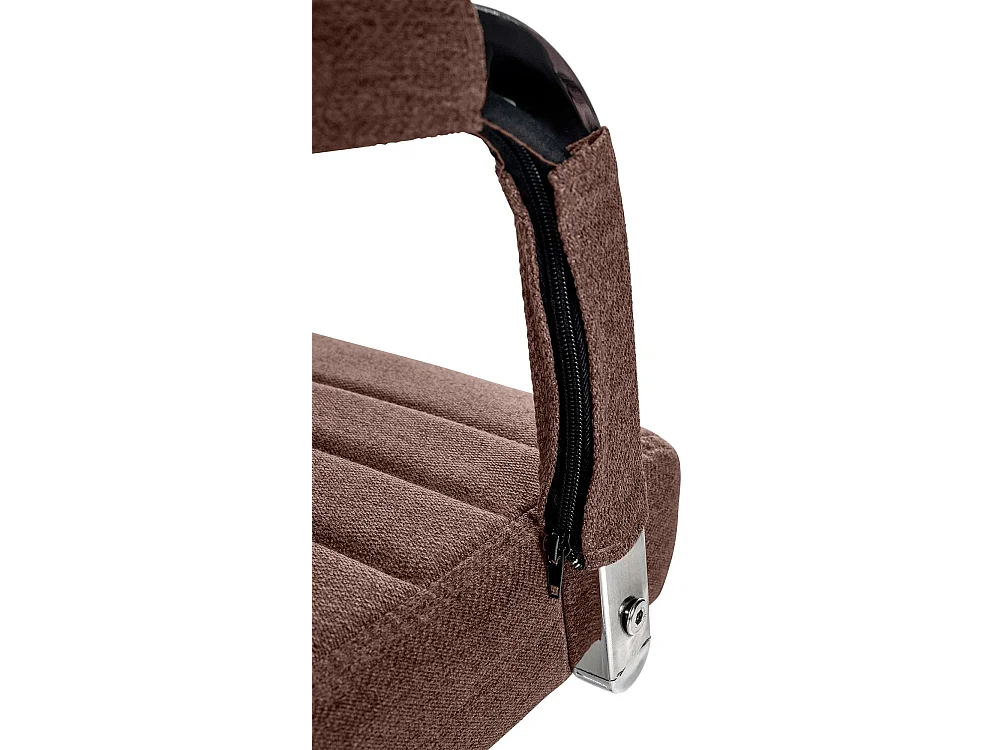 Chaise de bureau - Tissu & Métal chromé - Marron - Amadora