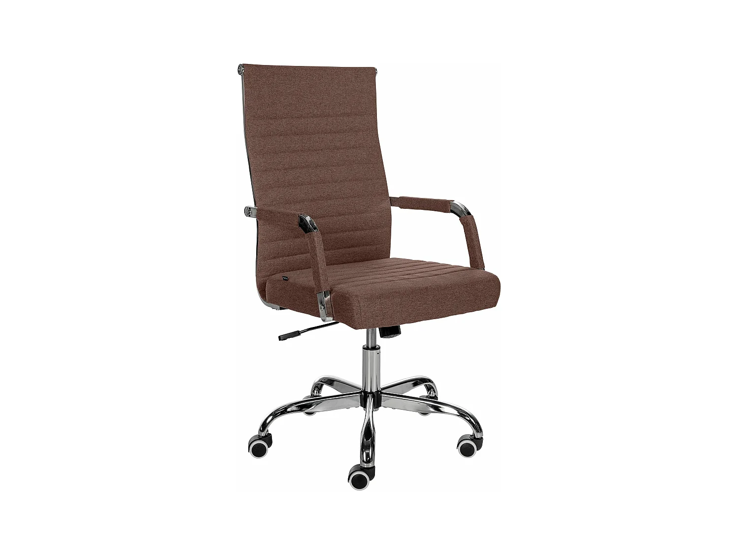 Chaise de bureau - Tissu & Métal chromé - Marron - Amadora