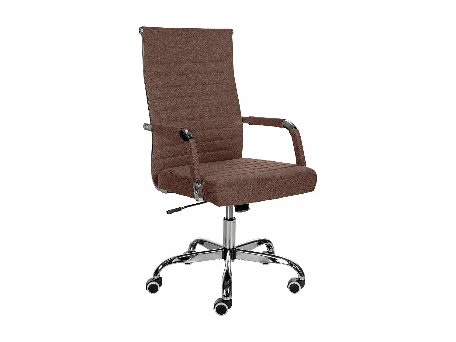 Chaise de bureau - Tissu & Métal chromé - Marron - Amadora