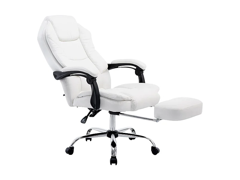 Chaise de bureau - Similicuir & Nature - Blanc - Castle