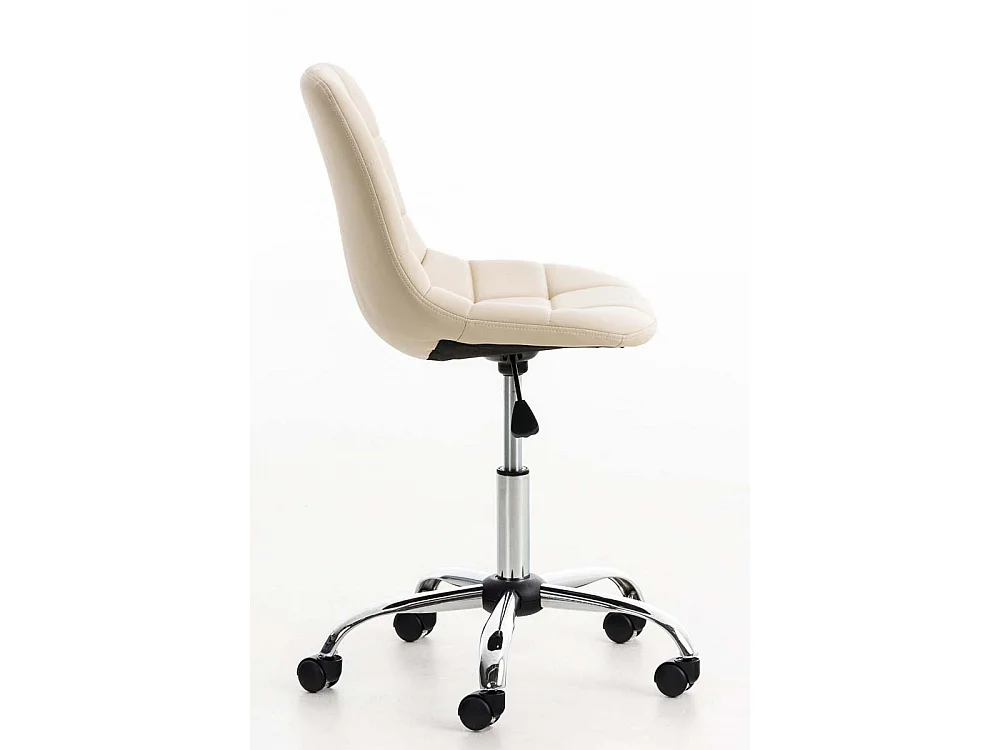 Bureaustoel - Kunstleer & Metaal in chroomoptiek - creme - Emil