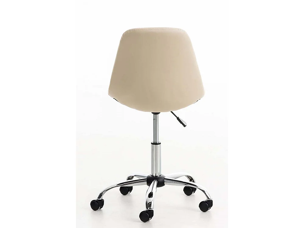 Bureaustoel - Kunstleer & Metaal in chroomoptiek - creme - Emil