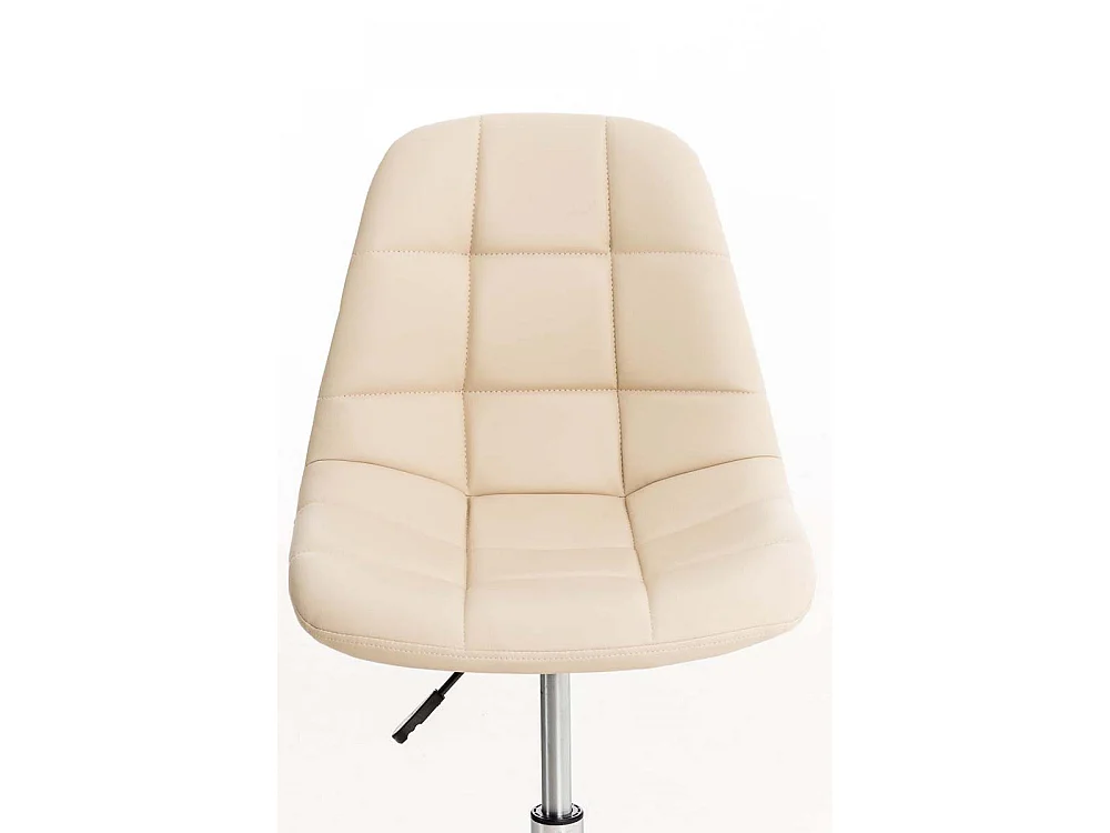 Chaise de bureau - Similicuir & Métal chromé - Crème - Emil