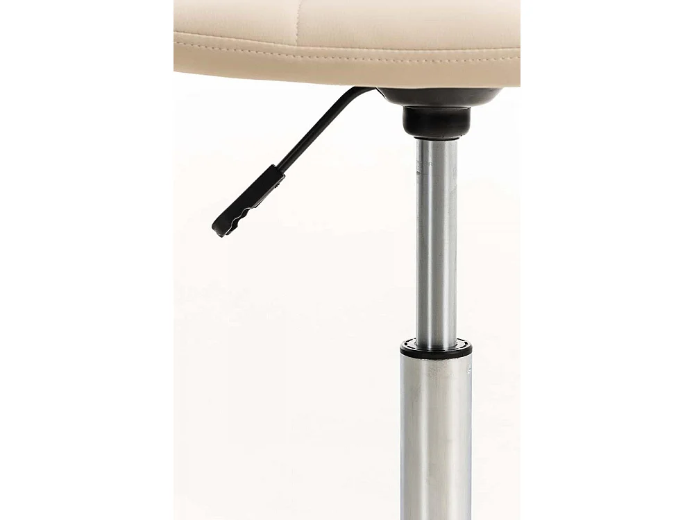 Chaise de bureau - Similicuir & Métal chromé - Crème - Emil