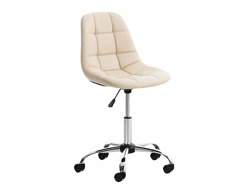 Bureaustoel - Kunstleer & Metaal in chroomoptiek - creme - Emil