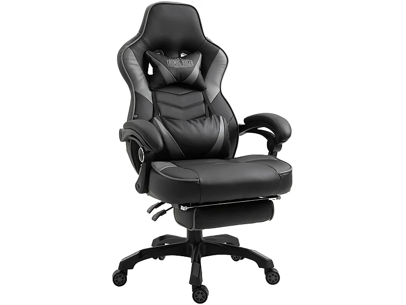 Bürostuhl - Kunstleder & Kunststoff - schwarz/grau - Tilos