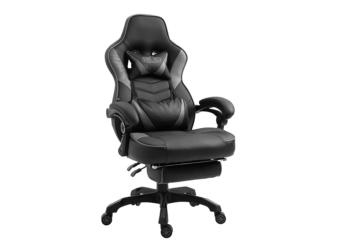 Chaise de bureau - Similicuir & Plastique - Noir / Gris - Tilos
