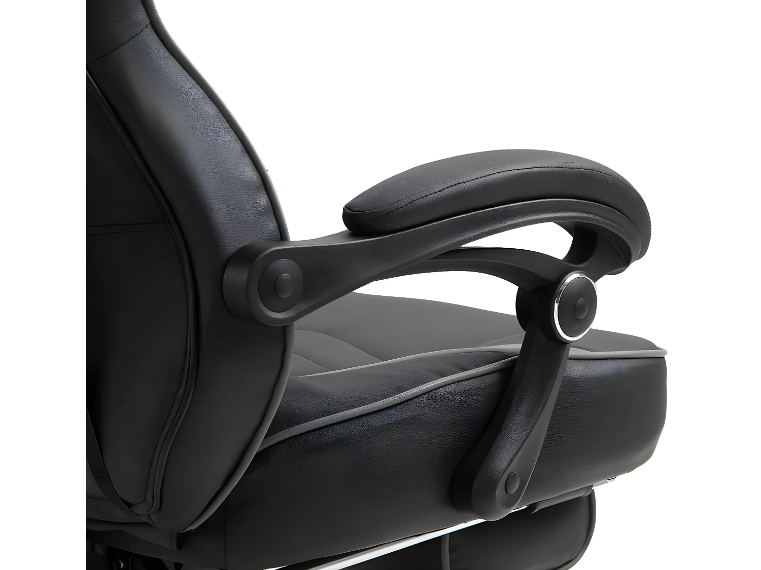 Chaise de bureau - Similicuir & Plastique - Noir / Gris - Tilos