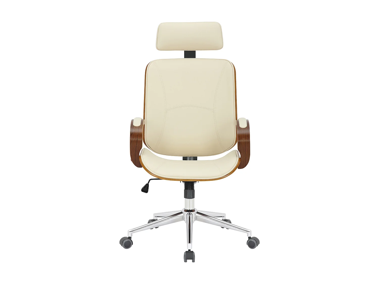 Chaise de bureau - Similicuir - Noyer / Crème - Dayton