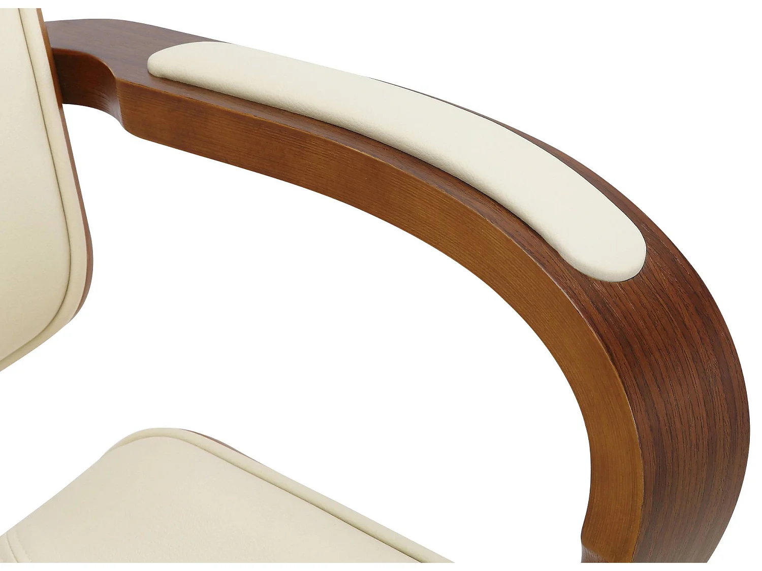 Chaise de bureau - Similicuir - Noyer / Crème - Dayton