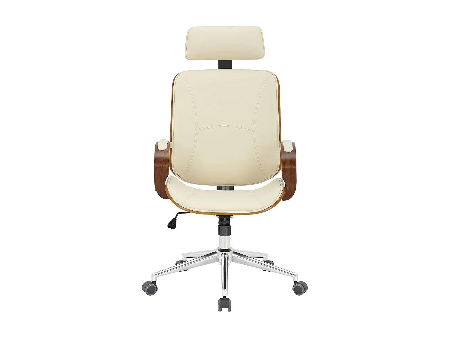 Chaise de bureau - Similicuir - Noyer / Crème - Dayton