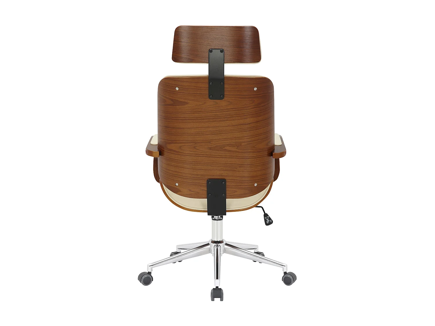 Chaise de bureau - Similicuir - Noyer / Crème - Dayton