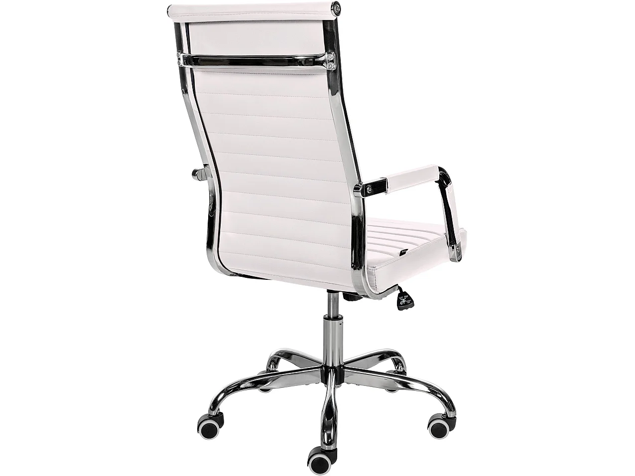 Chaise de bureau - Similicuir & Métal chromé - Blanc - Amadora