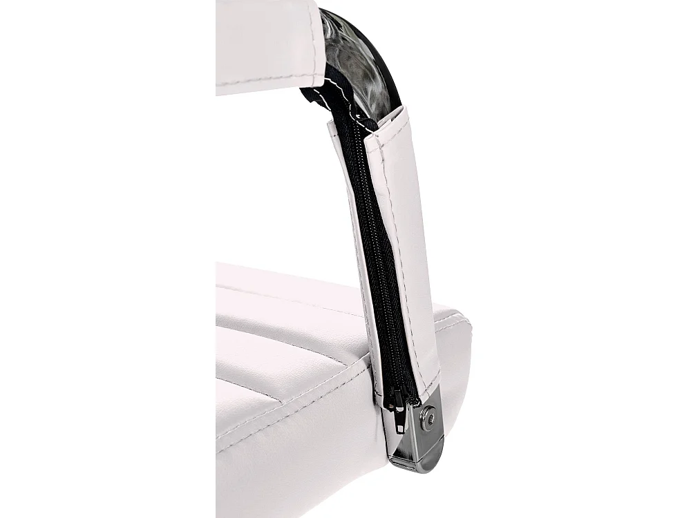 Chaise de bureau - Similicuir & Métal chromé - Blanc - Amadora