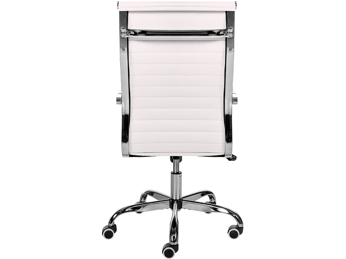 Chaise de bureau - Similicuir & Métal chromé - Blanc - Amadora