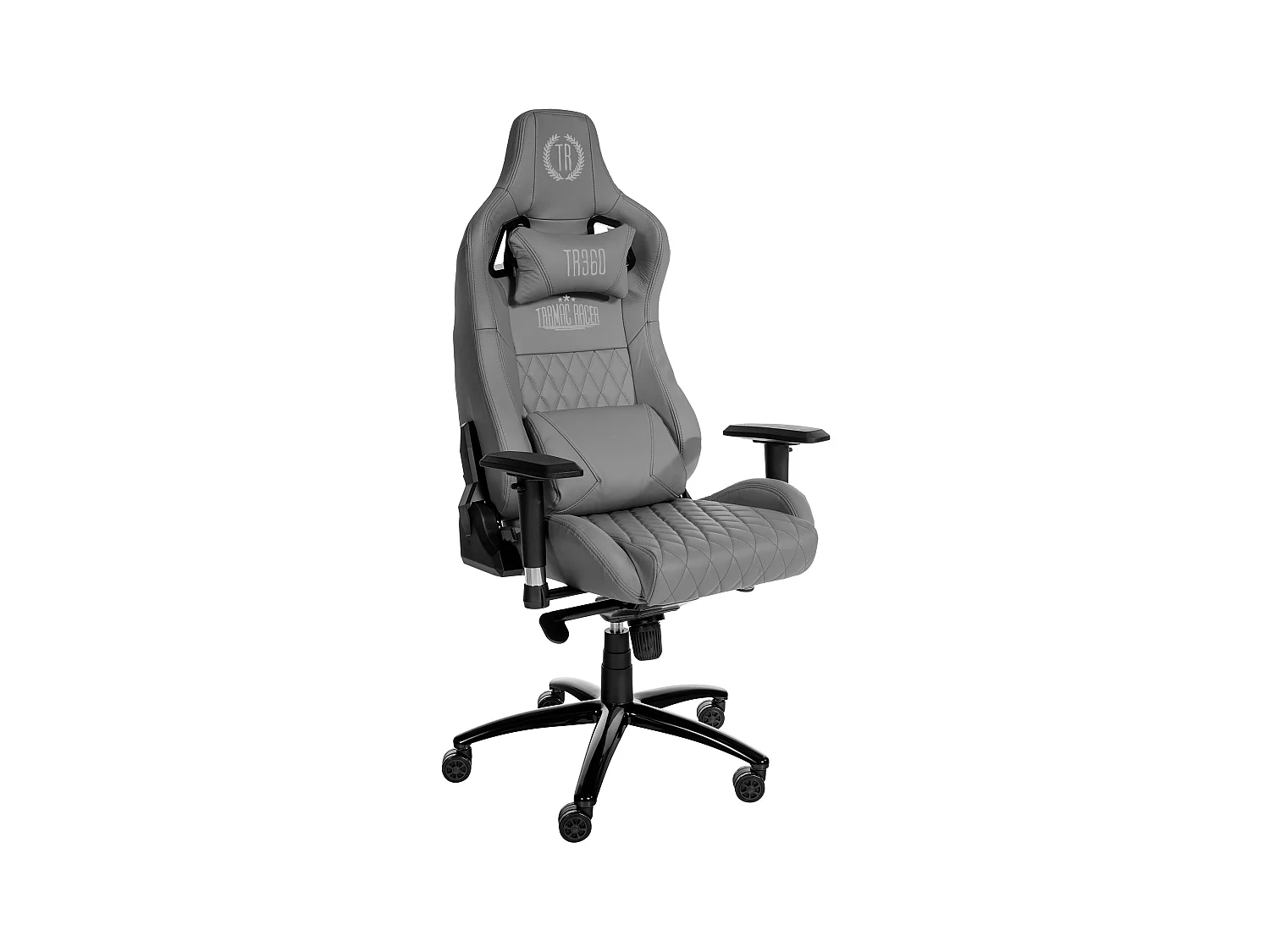 Chaise de bureau - Véritable cuir & Antique clair - Gris - Keren