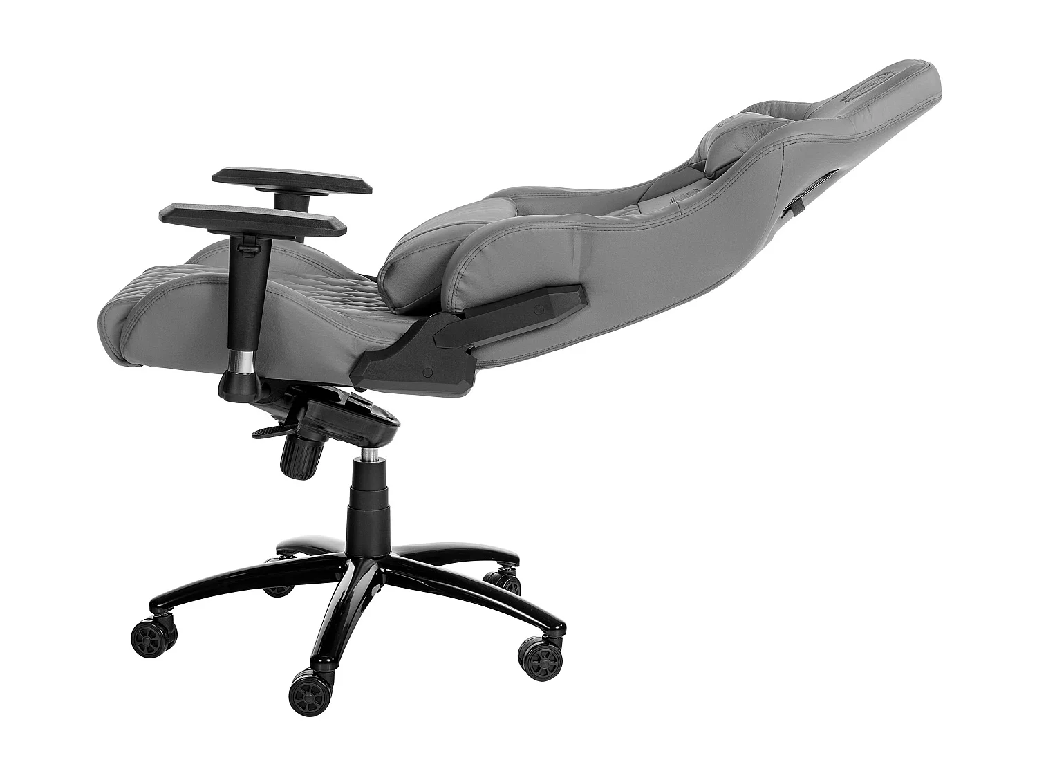 Chaise de bureau - Véritable cuir & Antique clair - Gris - Keren