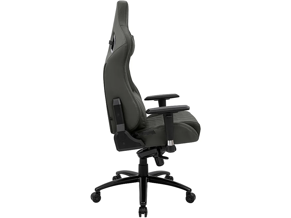 Chaise de bureau - Véritable cuir & Antique - Gris - Keren