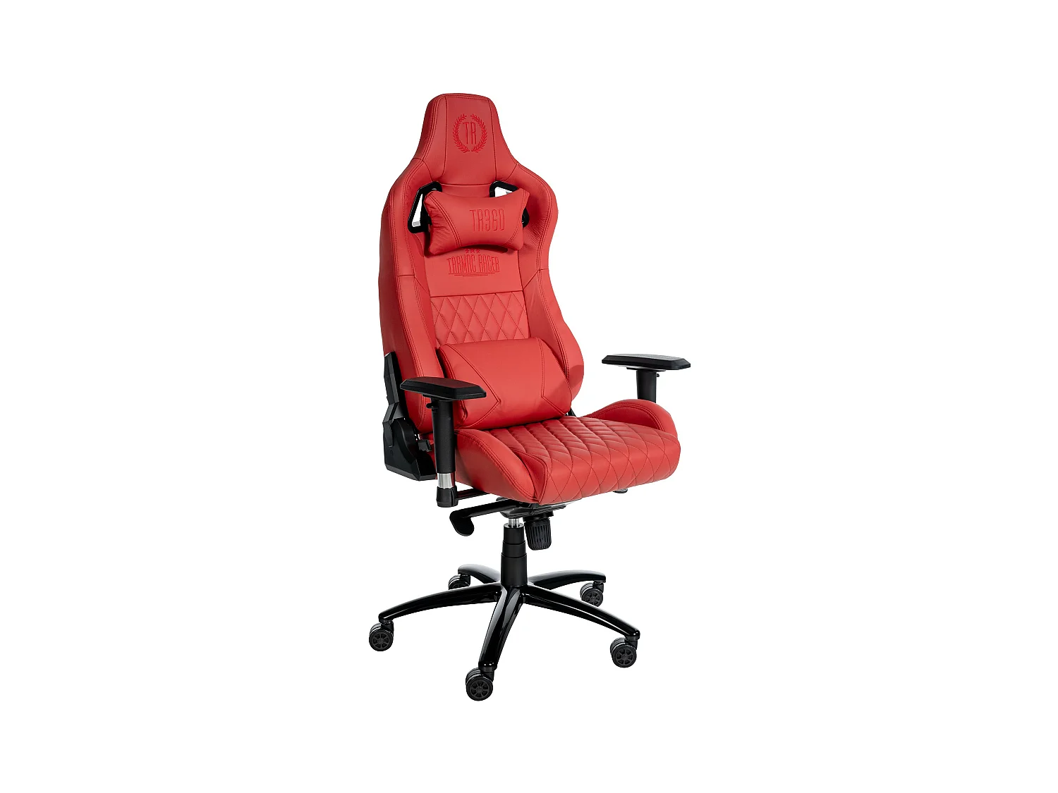 Chaise de bureau - Véritable cuir & Métal - Rouge - Keren