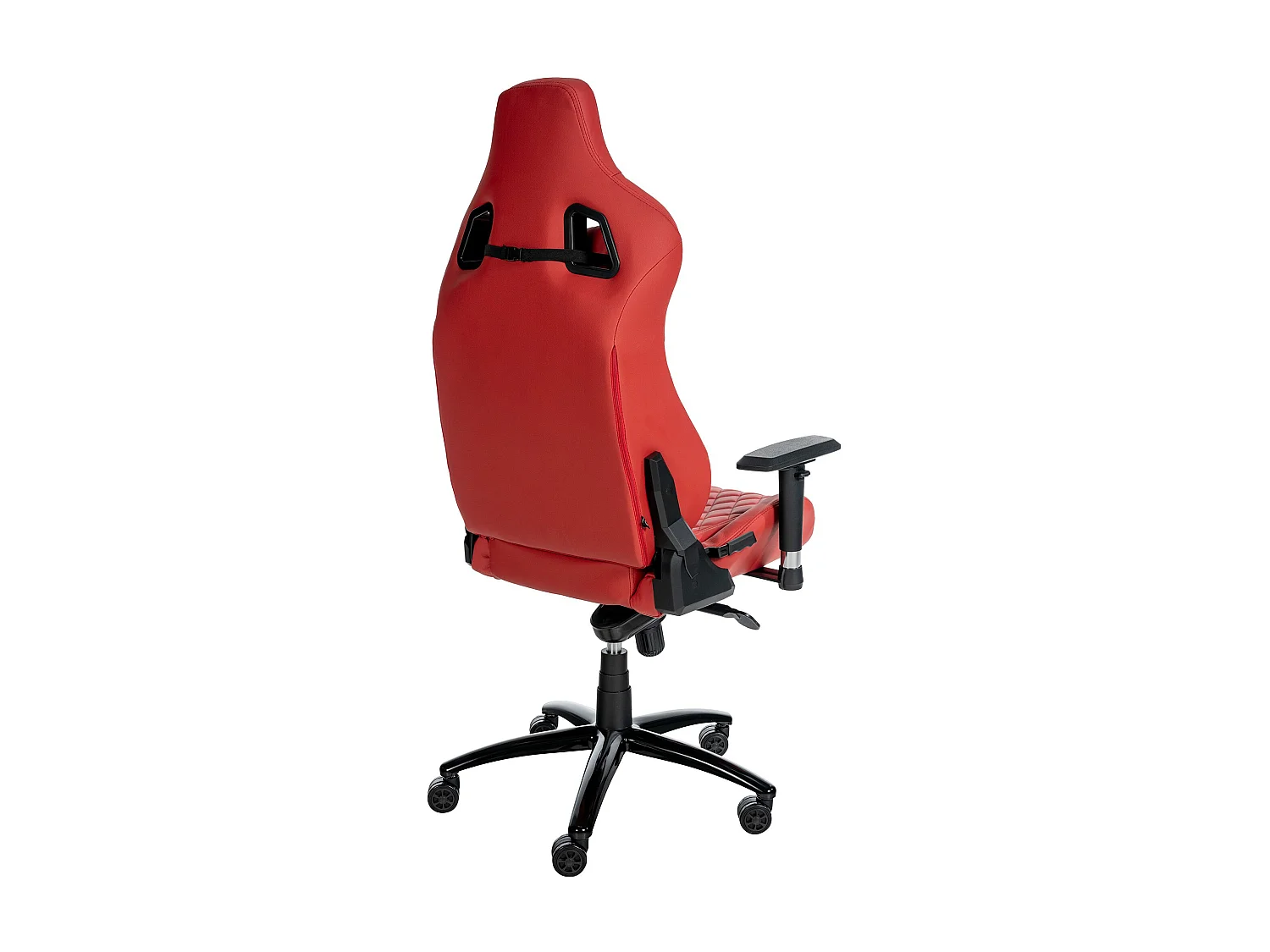 Chaise de bureau - Véritable cuir & Métal - Rouge - Keren