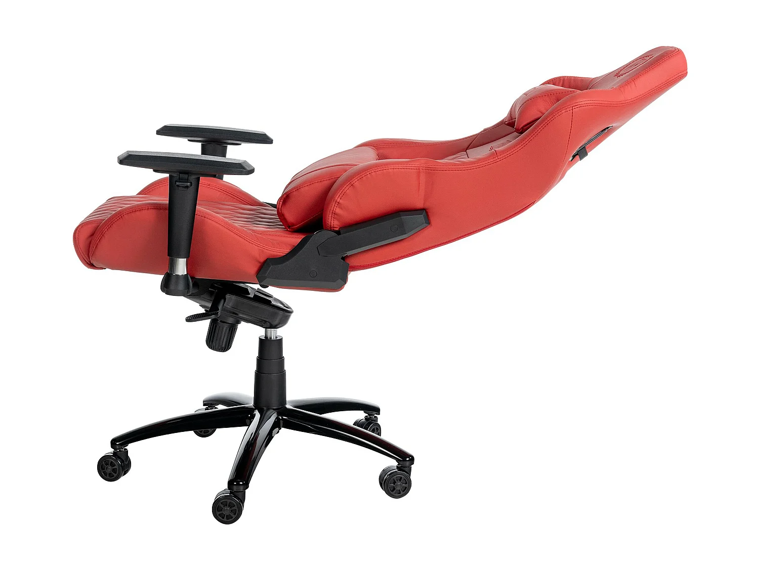 Chaise de bureau - Véritable cuir & Métal - Rouge - Keren