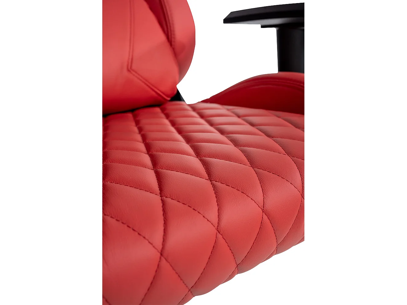 Chaise de bureau - Véritable cuir & Métal - Rouge - Keren
