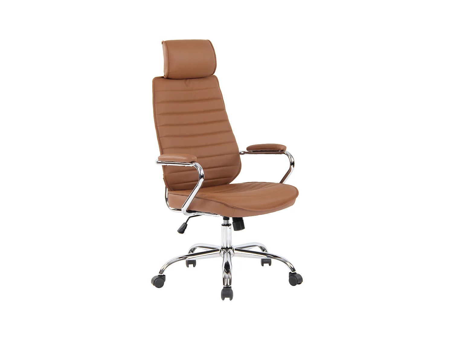 Chaise de bureau - Véritable cuir - Marron clair - Rako