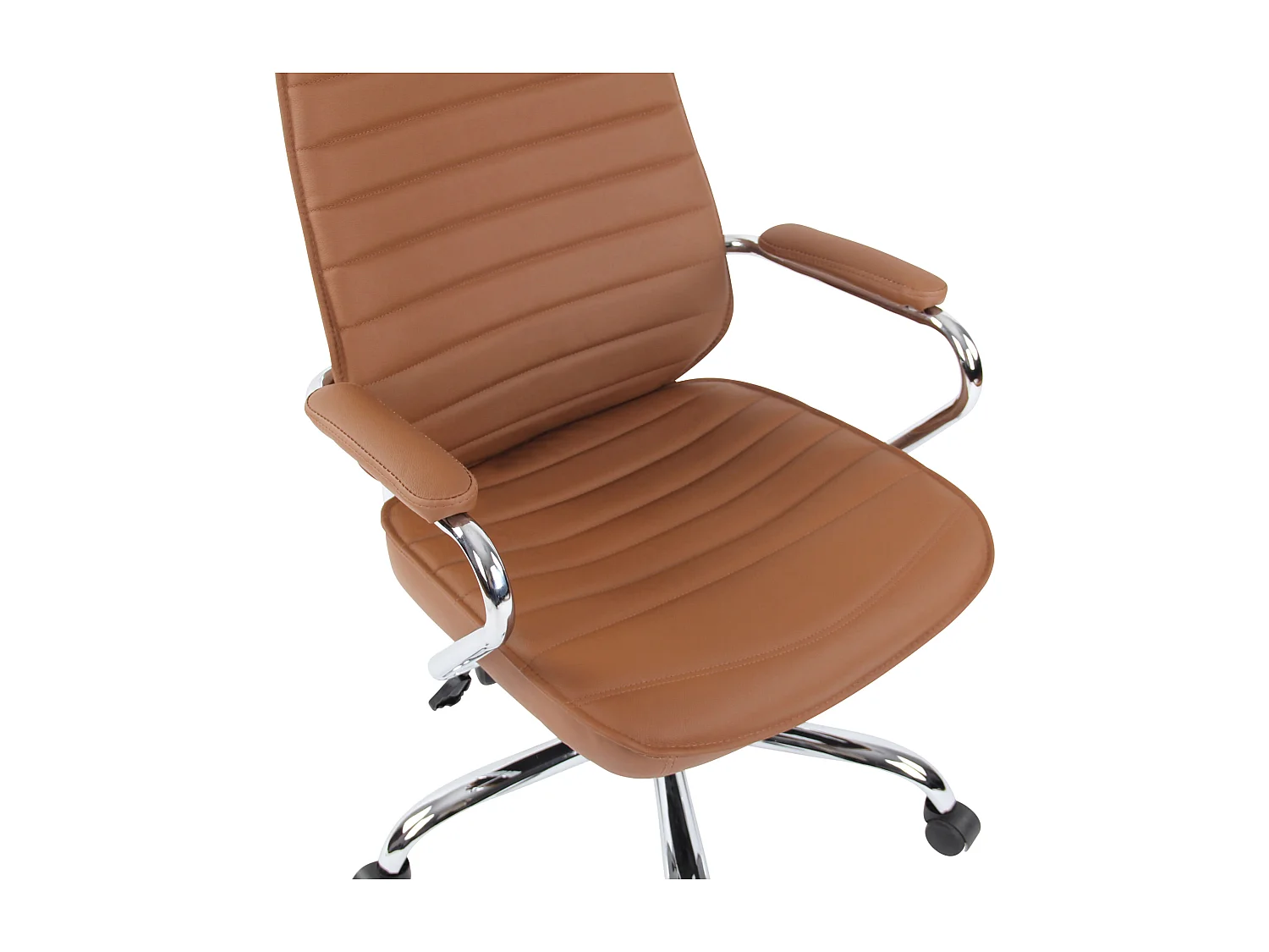 Chaise de bureau - Véritable cuir - Marron clair - Rako