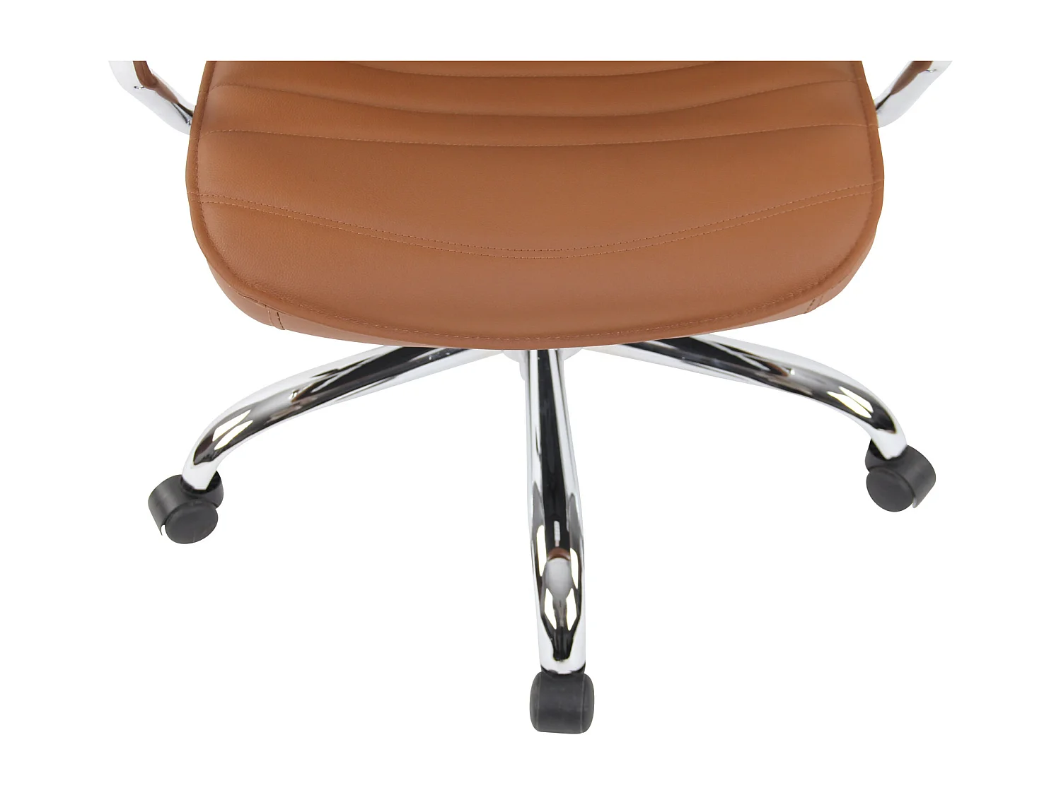 Chaise de bureau - Véritable cuir - Marron clair - Rako