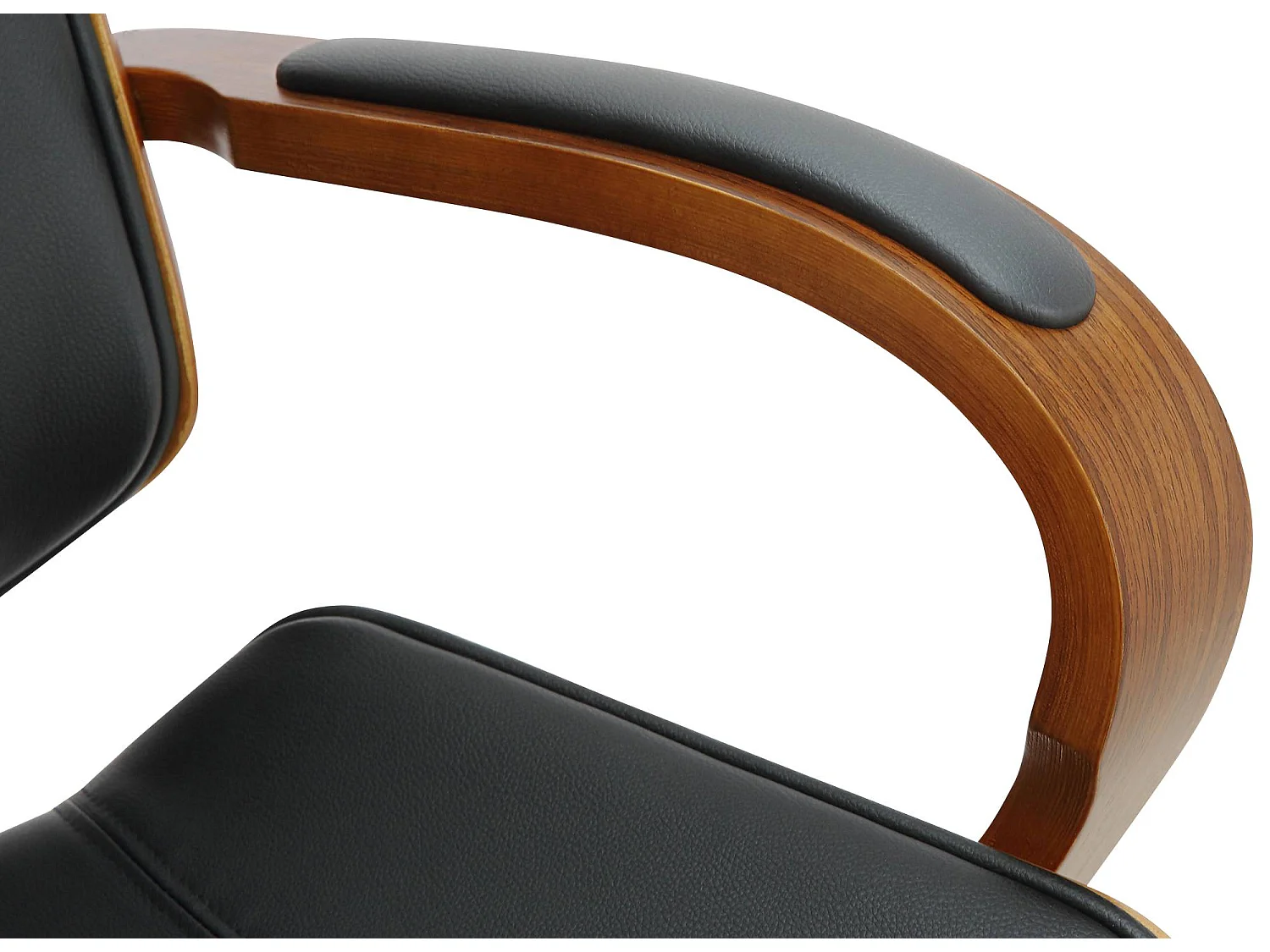 Chaise de bureau - Similicuir - Noyer / Noir - Dayton