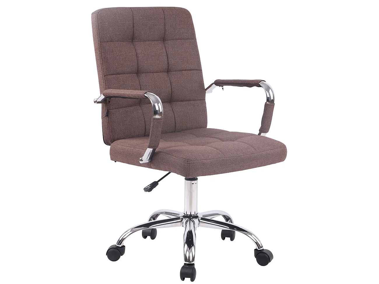 Chaise de bureau - Tissu & Métal chromé - Marron - Deli PRO