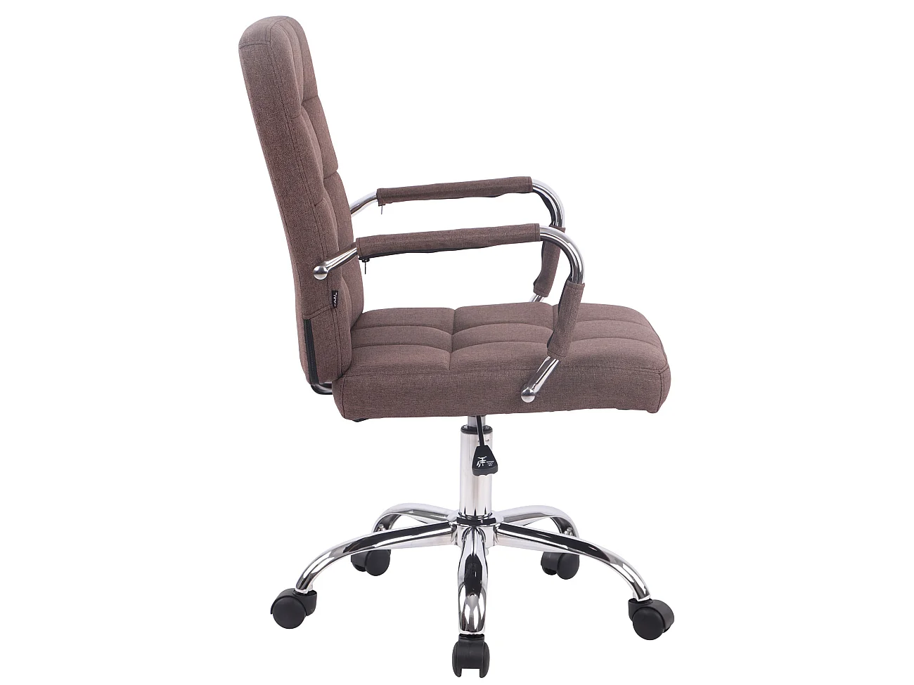 Chaise de bureau - Tissu & Métal chromé - Marron - Deli PRO