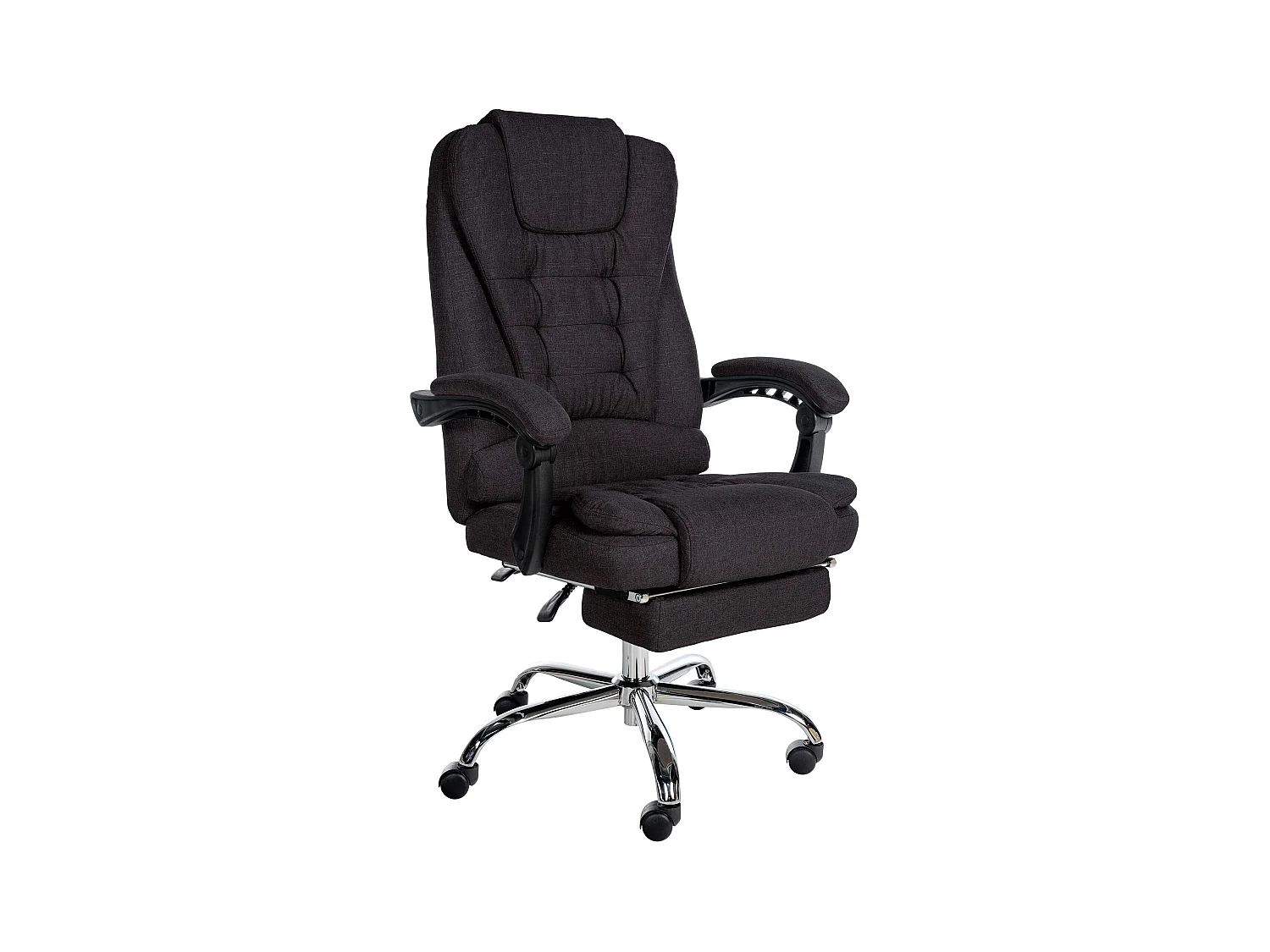 Chaise de bureau - Tissu & Métal chromé - Noir - Oxygen